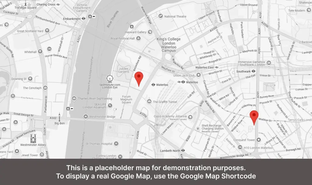 google map placeholder shortcode bw
