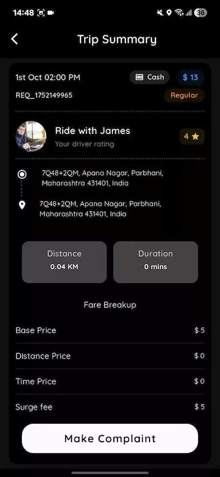 Uber Clone App Screen 12