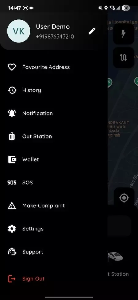 Uber Clone App Screen 6