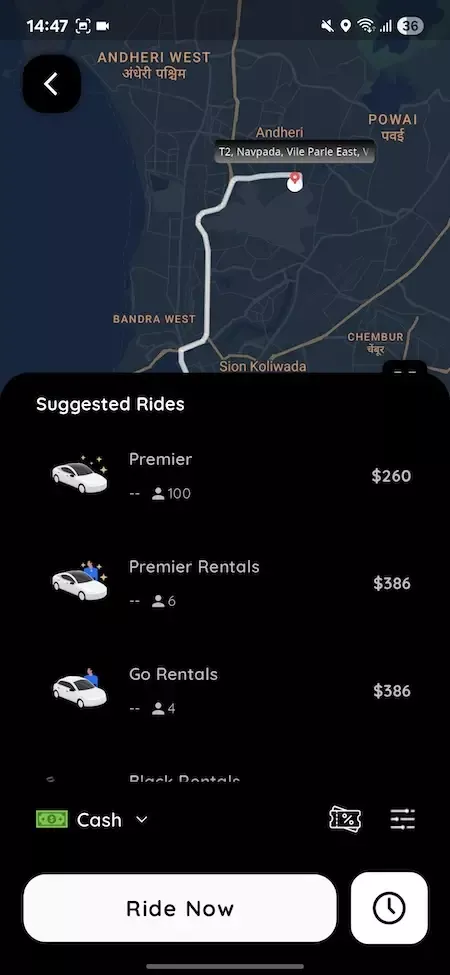 Uber Clone App Screen 8