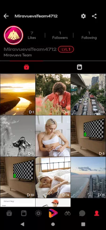 TikTok Clone 13 tiktok Clone mobile app profile screen